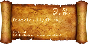 Dietrich Uljána névjegykártya